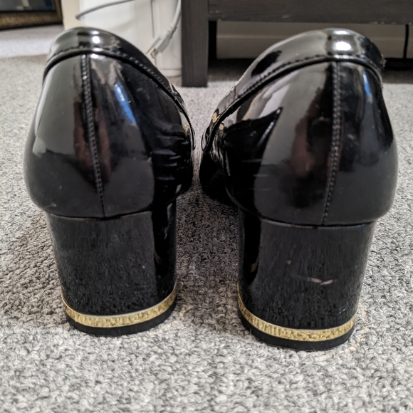 Merona black and gold chunky heels - Picture 3 of 5